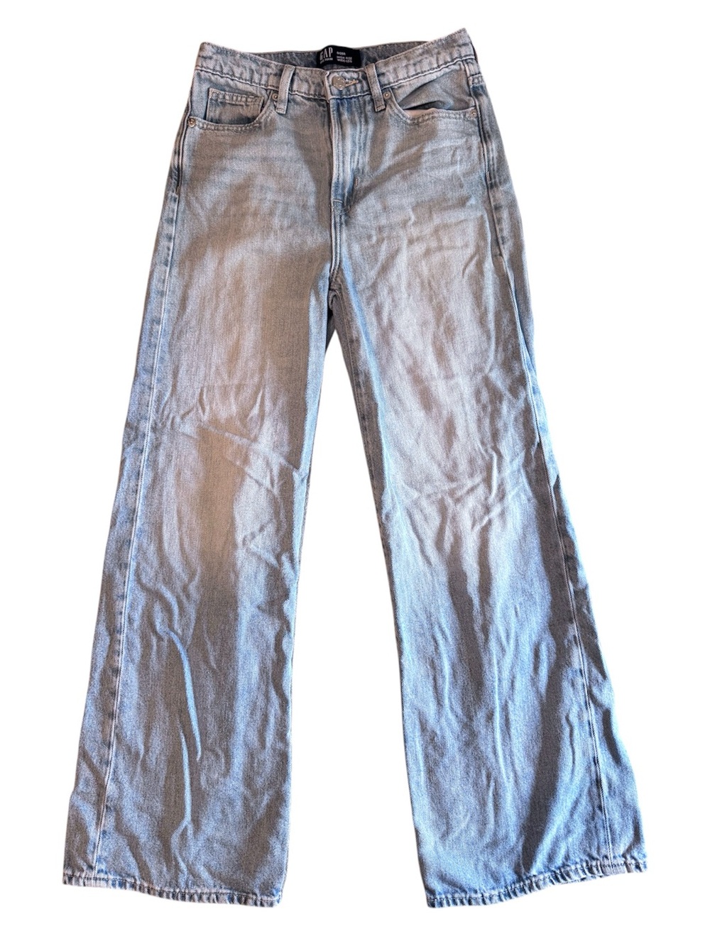 GAP Wide Leg High Rise Jeans Light Wash Size 0/25